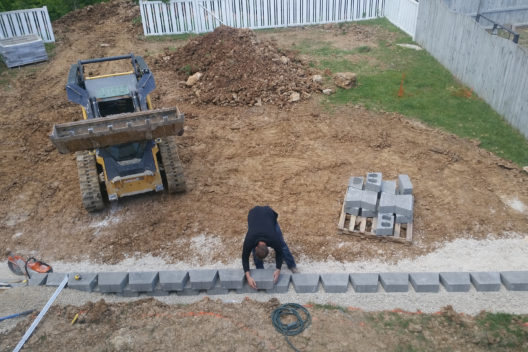 JC Pool Distributing LLC Start To Finish - Retaining Wall Build Out